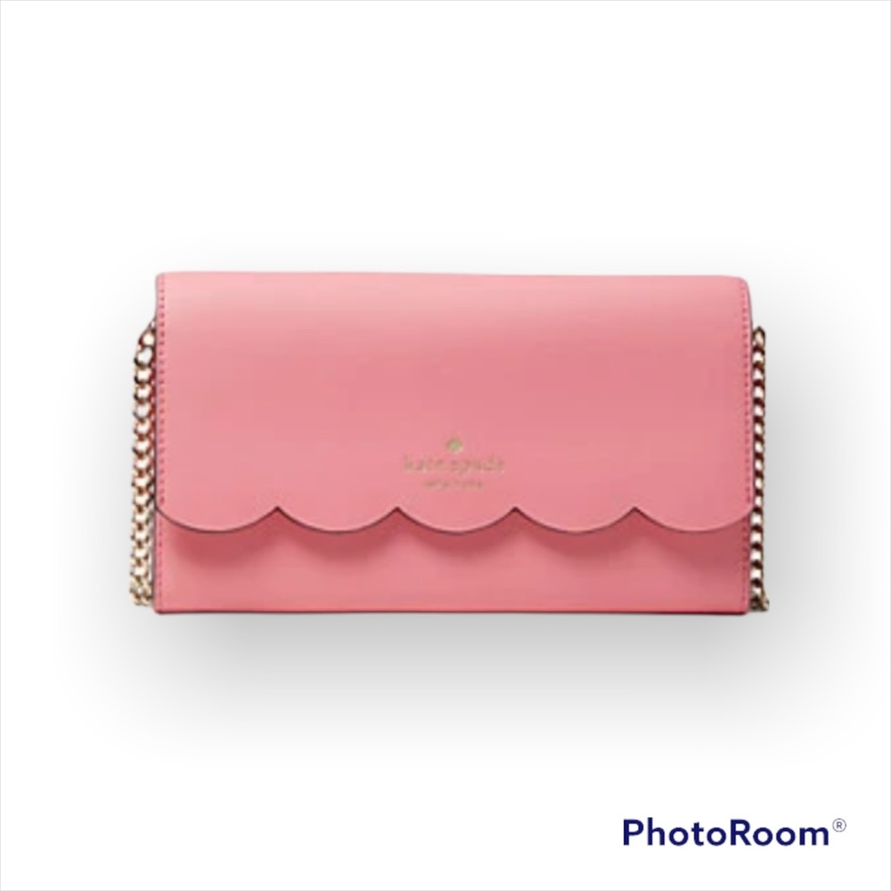 Kate Spade pink wallet on chain